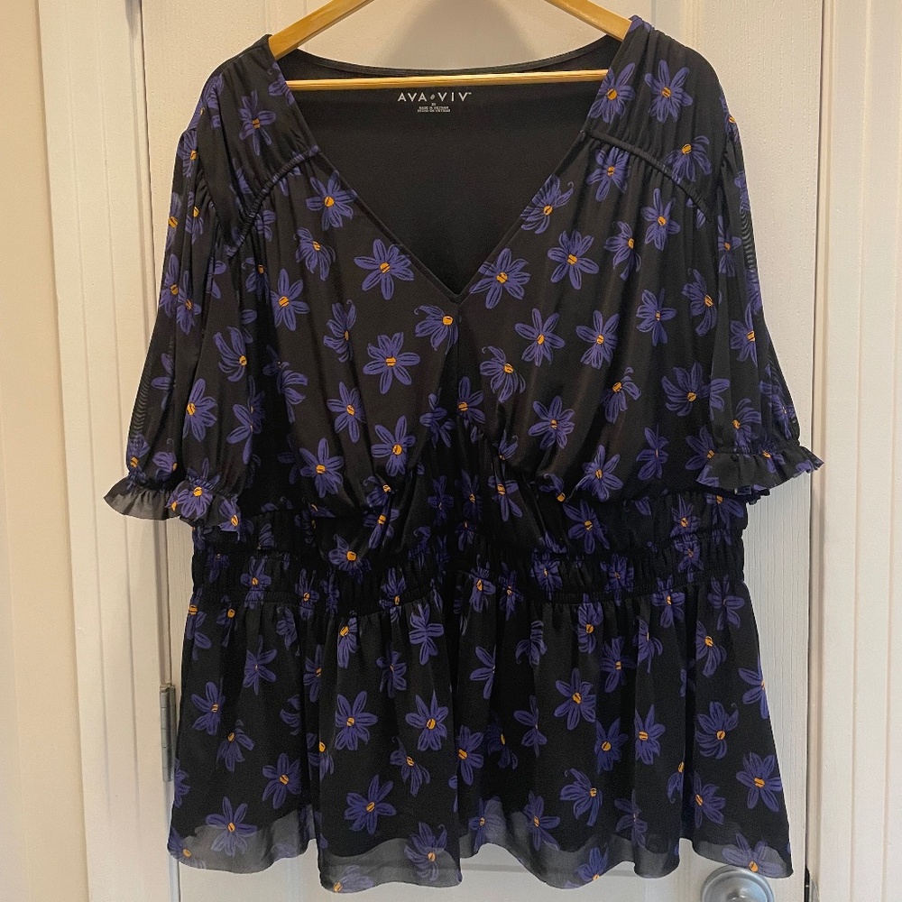 Black floral top